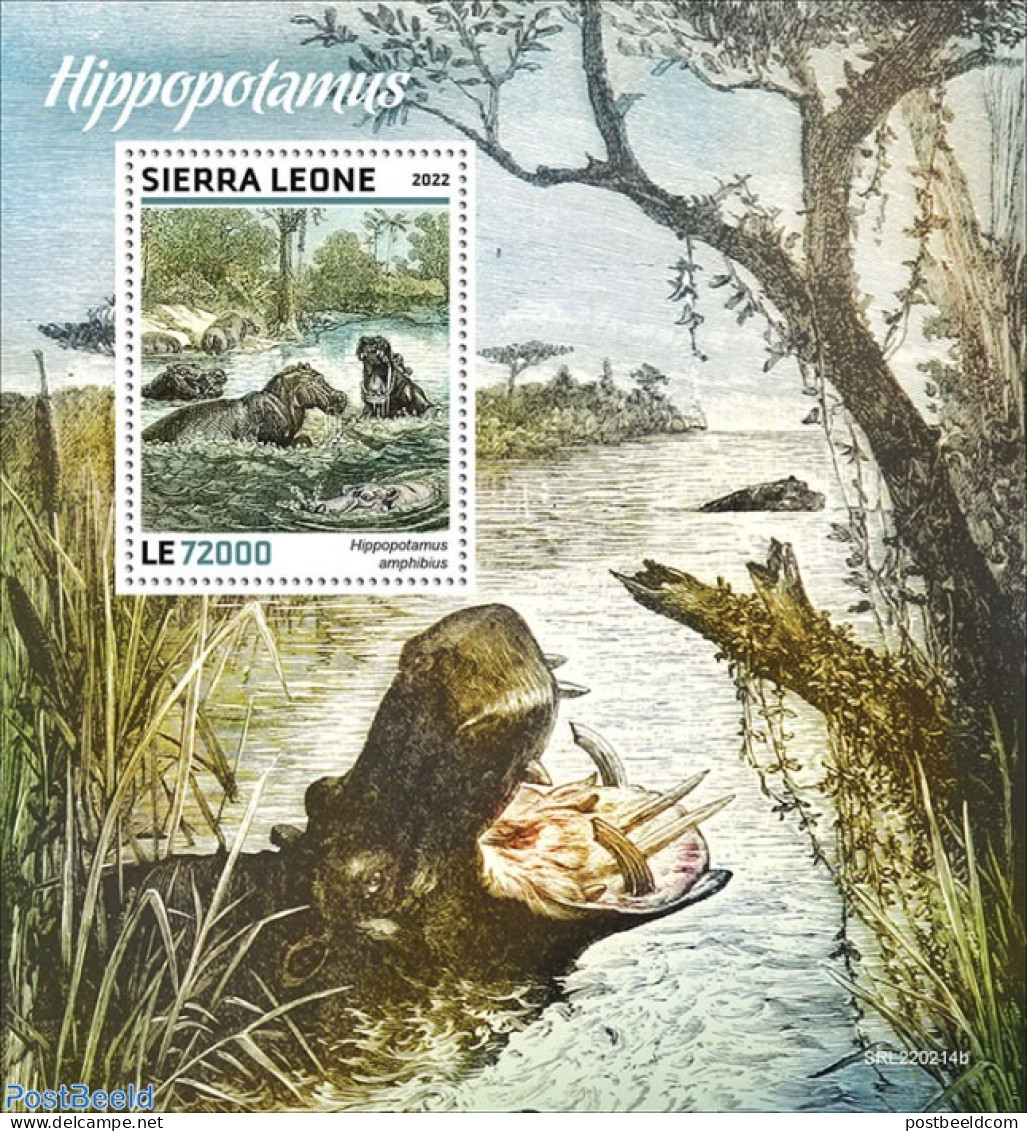 Sierra Leone 2022 Hippos, Mint NH, Nature - Hippopotamus - Autres & Non Classés