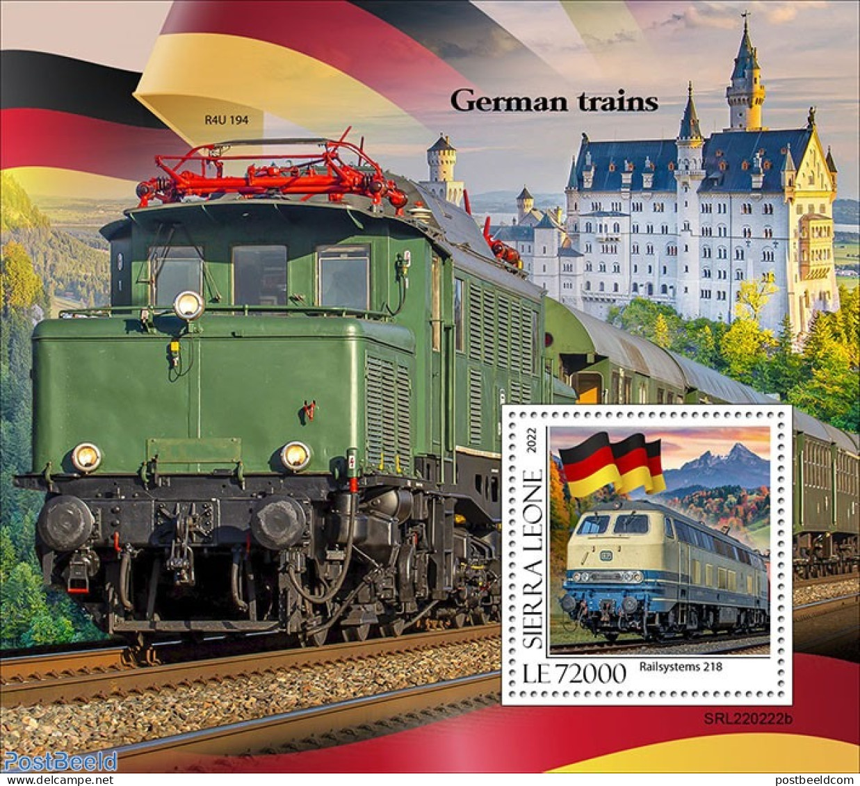 Sierra Leone 2022 German Trains, Mint NH, Transport - Railways - Trains