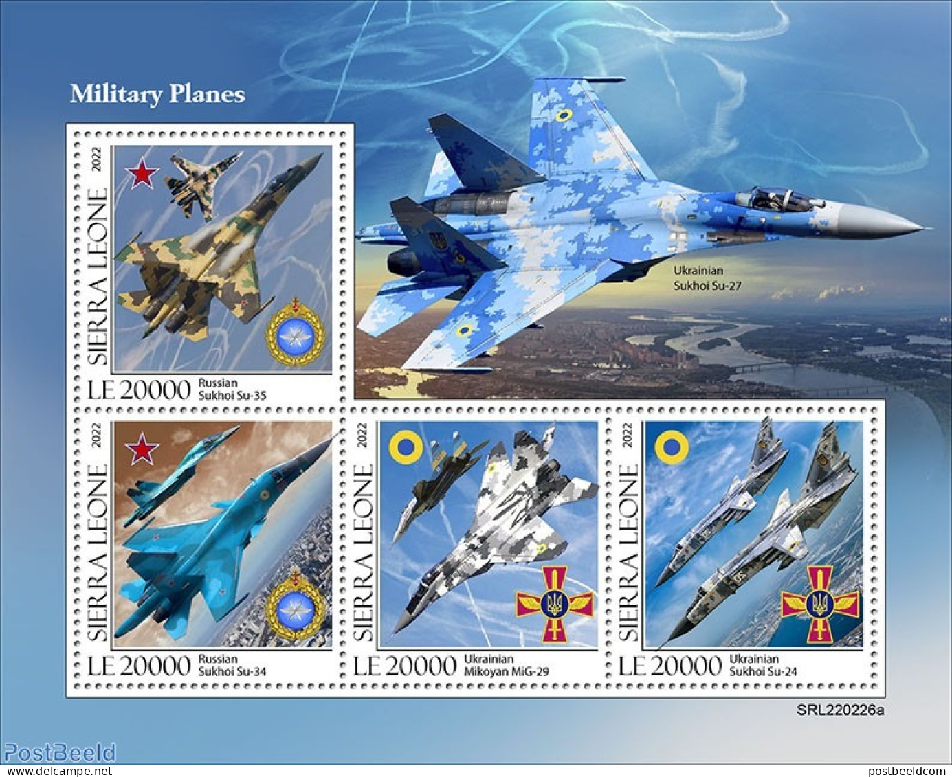 Sierra Leone 2022 Military Planes, Mint NH, Transport - Aircraft & Aviation - Avions