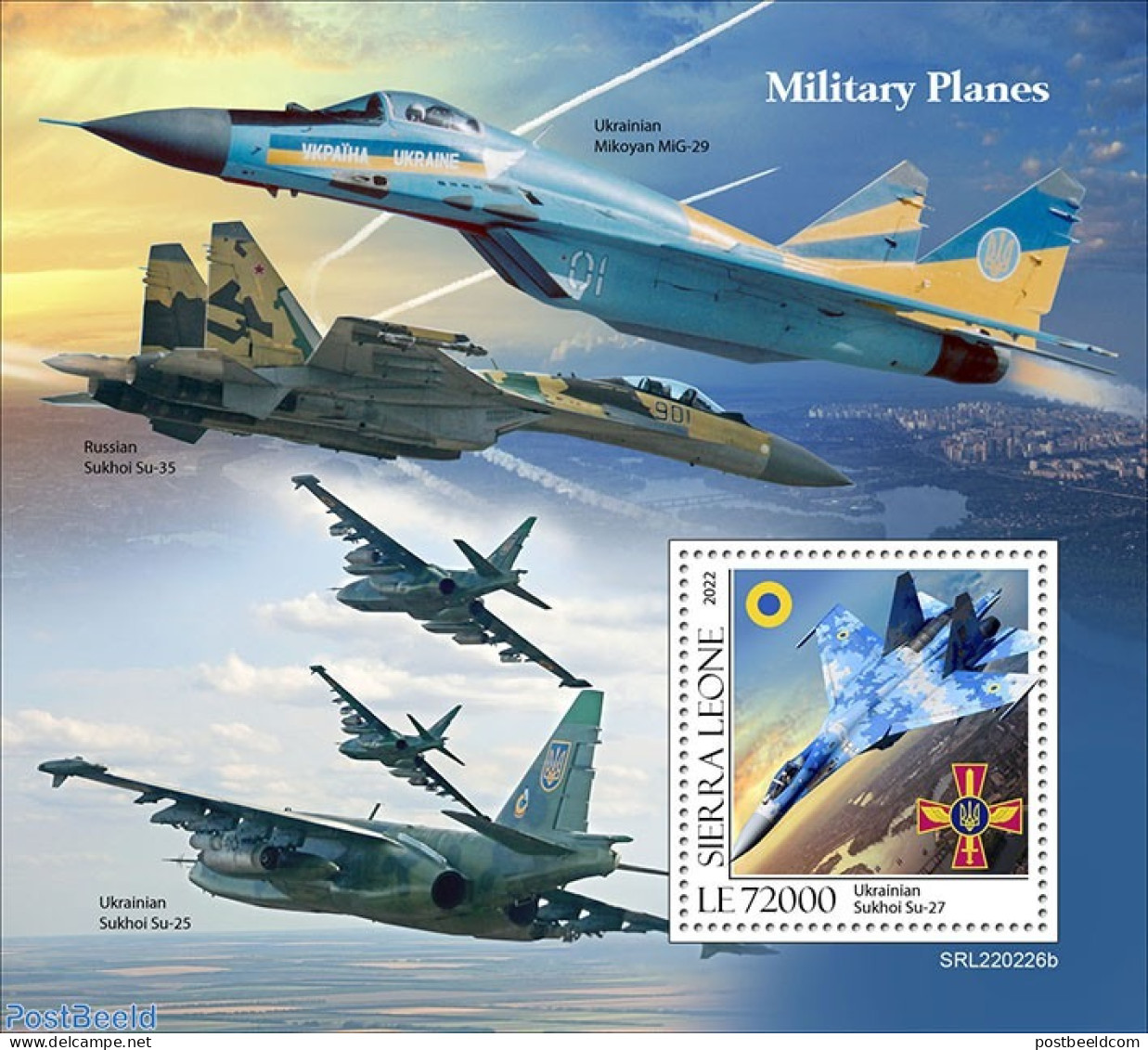 Sierra Leone 2022 Military Planes, Mint NH, Transport - Aircraft & Aviation - Airplanes