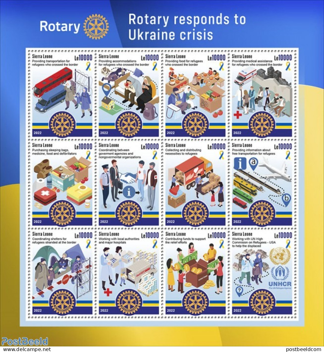 Sierra Leone 2022 Rotary Responds To Ukraine Crisis, Mint NH, History - Various - Peace - Rotary - Rotary, Lions Club