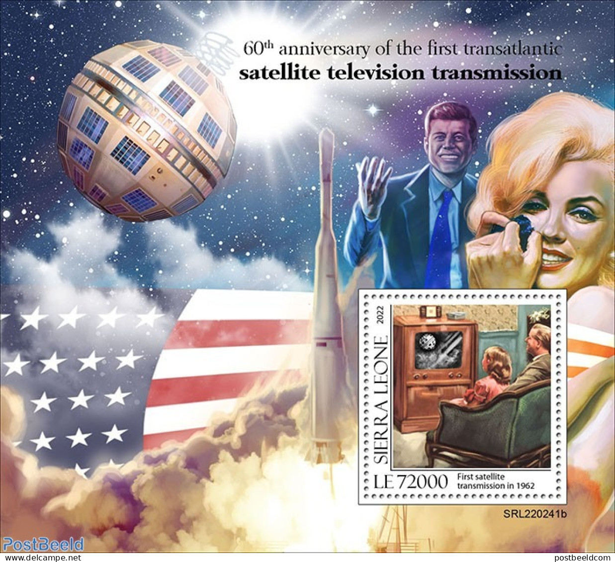 Sierra Leone 2022 60th Anniversary Of The First Transatlantic Satellite Television Transmission, Mint NH, History - Pe.. - Actors