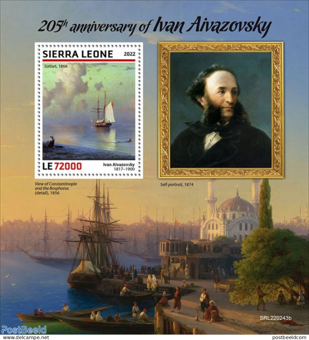 Sierra Leone 2022 205th Anniversary Of Ivan Aivazovsky, Mint NH, Transport - Ships And Boats - Art - Paintings - Ships