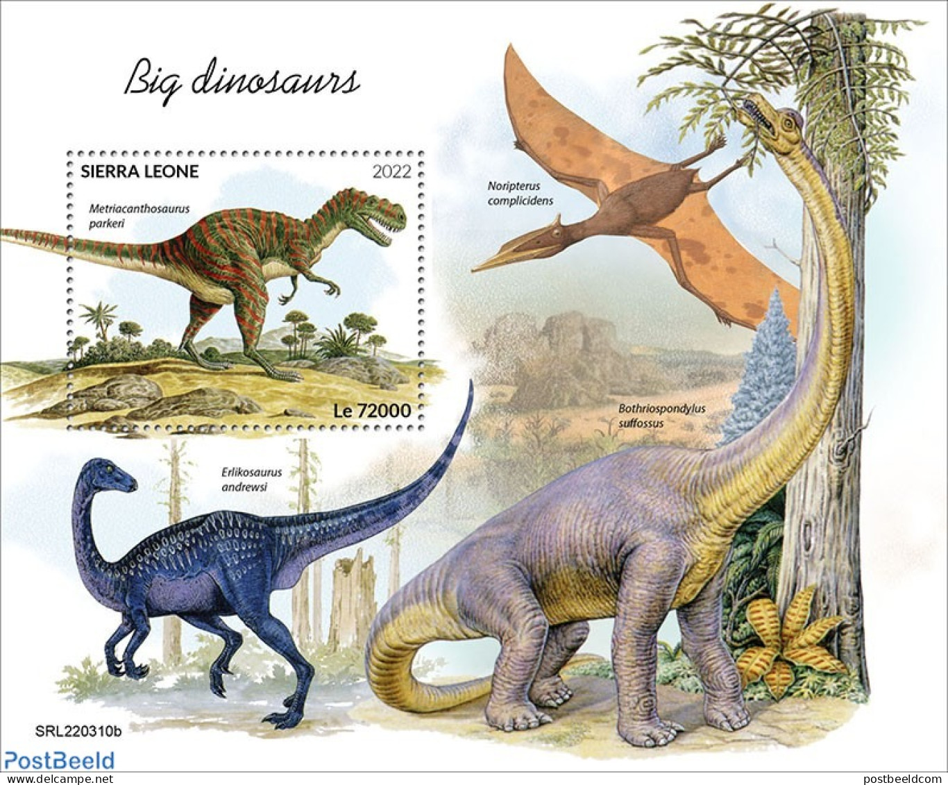 Sierra Leone 2022 Big Dinosaurs, Mint NH, Nature - Prehistoric Animals - Vor- U. Frühgeschichte