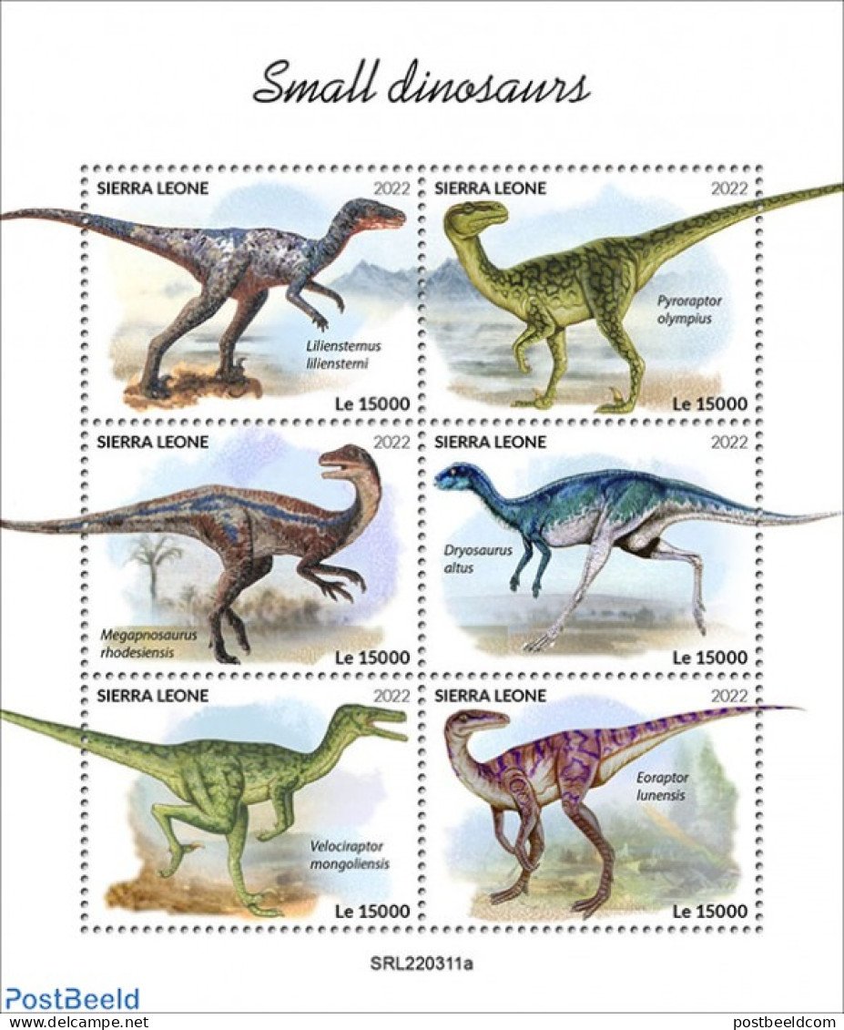 Sierra Leone 2022 Small Dinosaurs, Mint NH, Nature - Prehistoric Animals - Prehistorics