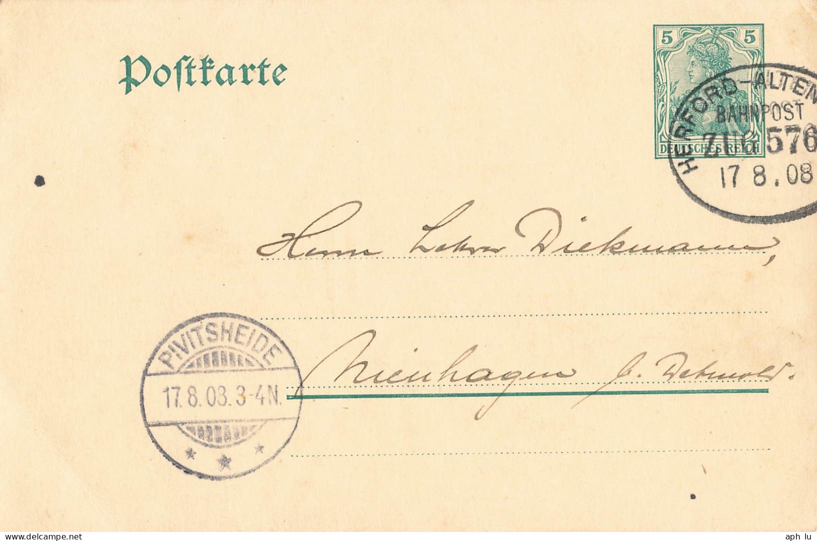 Bahnpost (Ambulant; R.P.O./T.P.O.) Herford-Altenbeken (ZA2501) - Cartas & Documentos