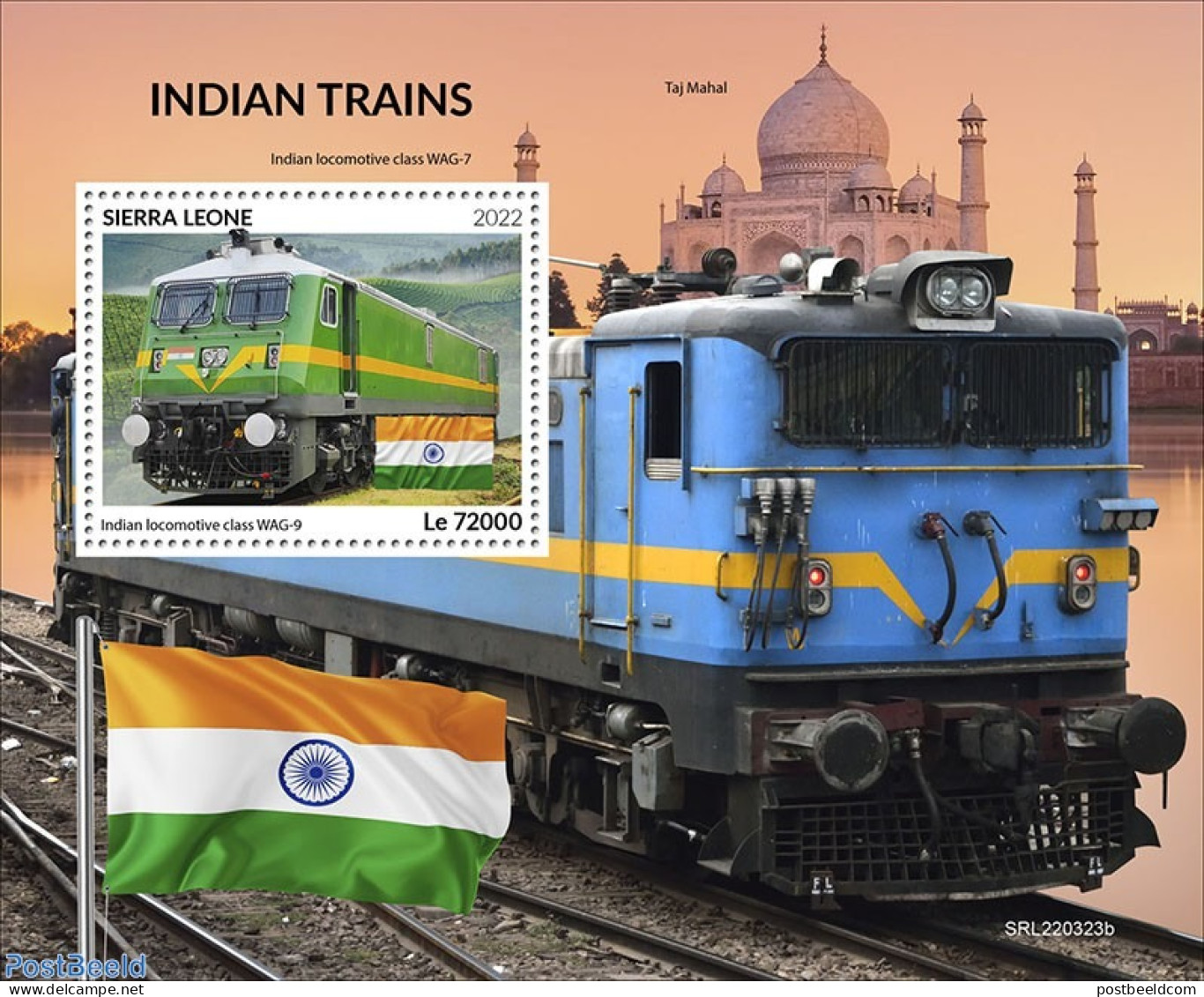 Sierra Leone 2022 Indian Trains, Mint NH, Transport - Railways - Trenes