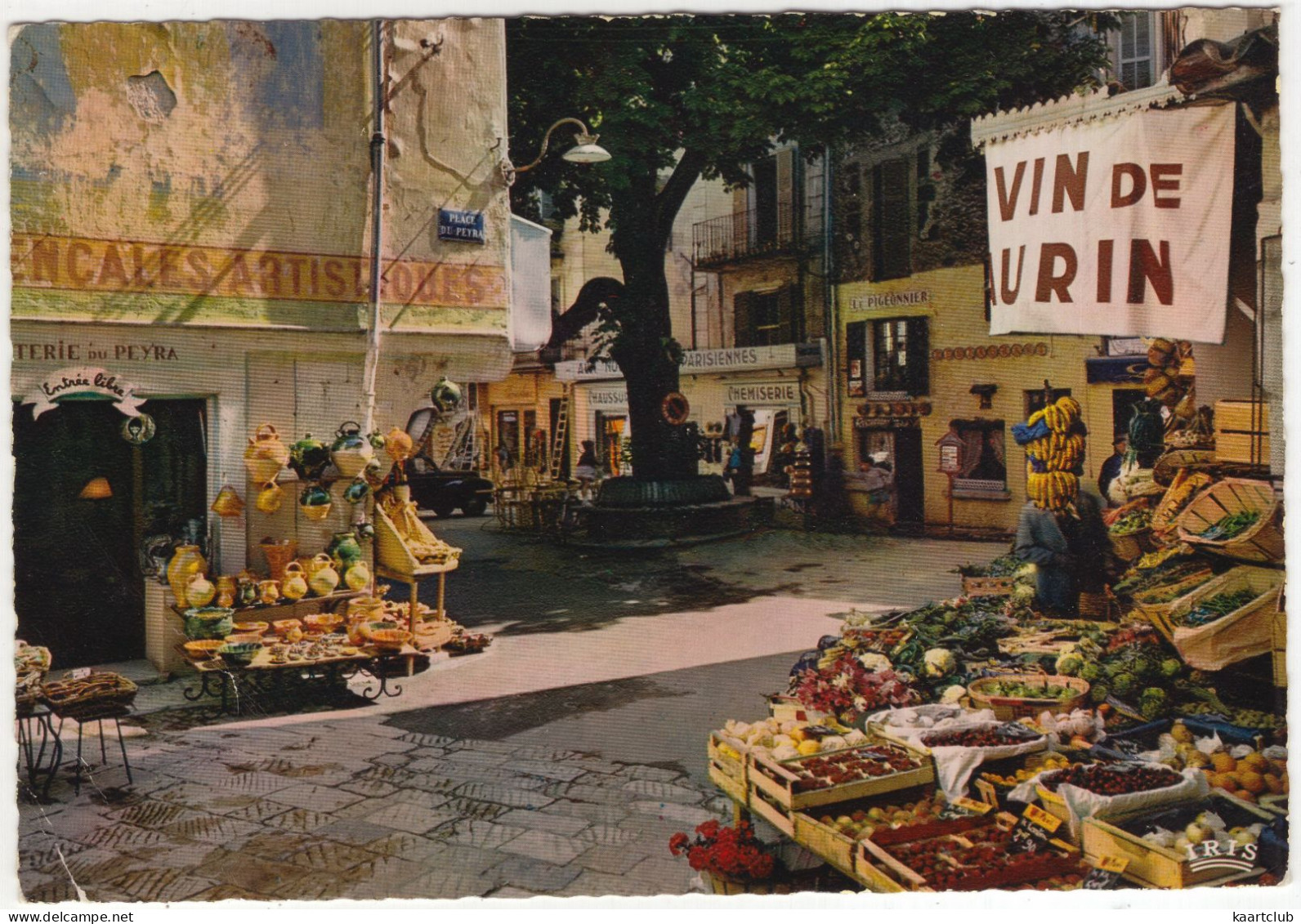 Vence (A.-M.) - La Place Du Peyra - (France) - 1966 - 'Vin De Aurin' - Vence