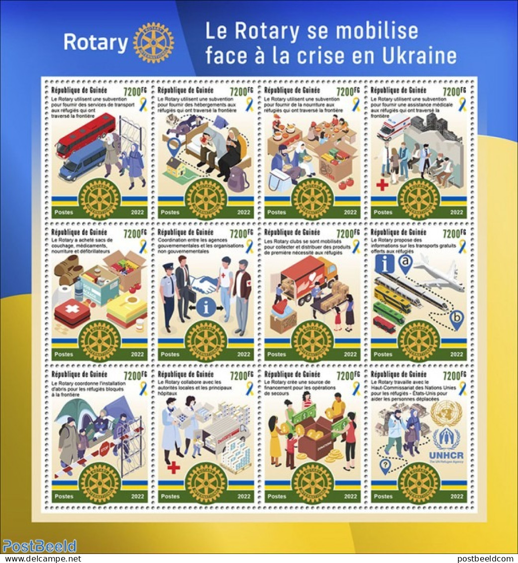 Guinea, Republic 2022 Rotary Mobilizes In The Face Of The Crisis In Ukraine, Mint NH, History - Various - Peace - Rotary - Rotary, Lions Club