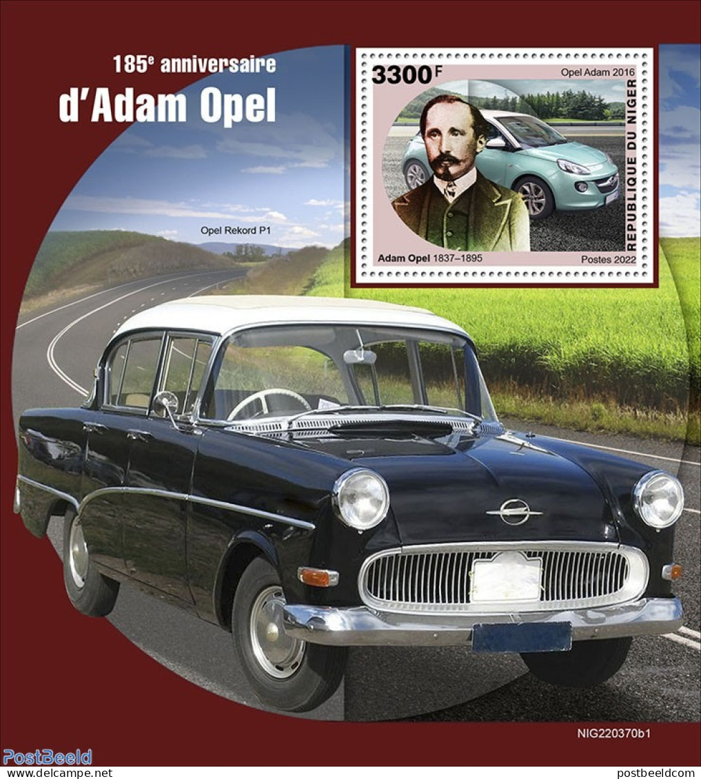 Niger 2022 185th Anniversary Of Adam Opel , Mint NH, Transport - Automobiles - Coches