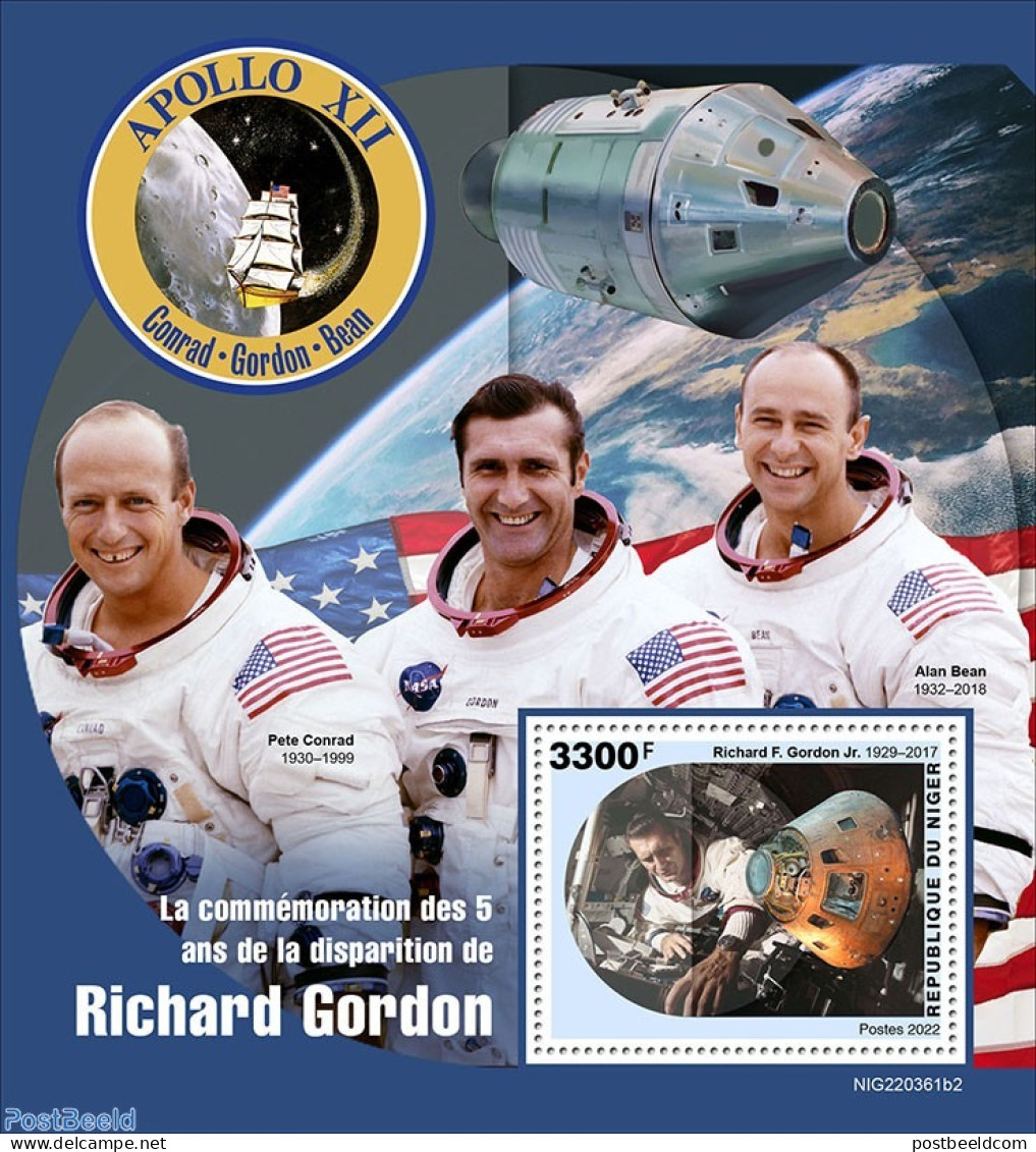 Niger 2022 Richard Gordon, Mint NH, Transport - Space Exploration - Niger (1960-...)