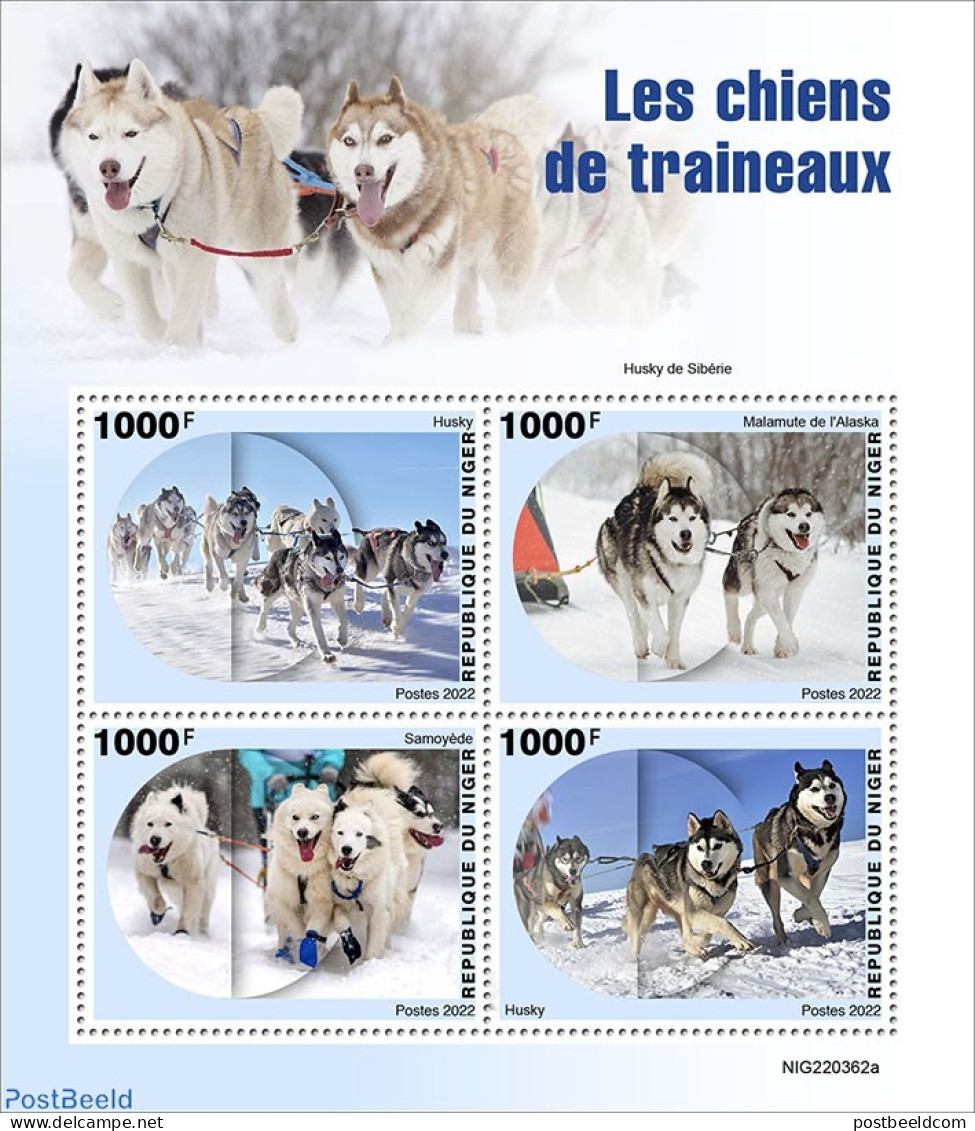 Niger 2022 Sledge Dogs, Mint NH, Nature - Dogs - Niger (1960-...)