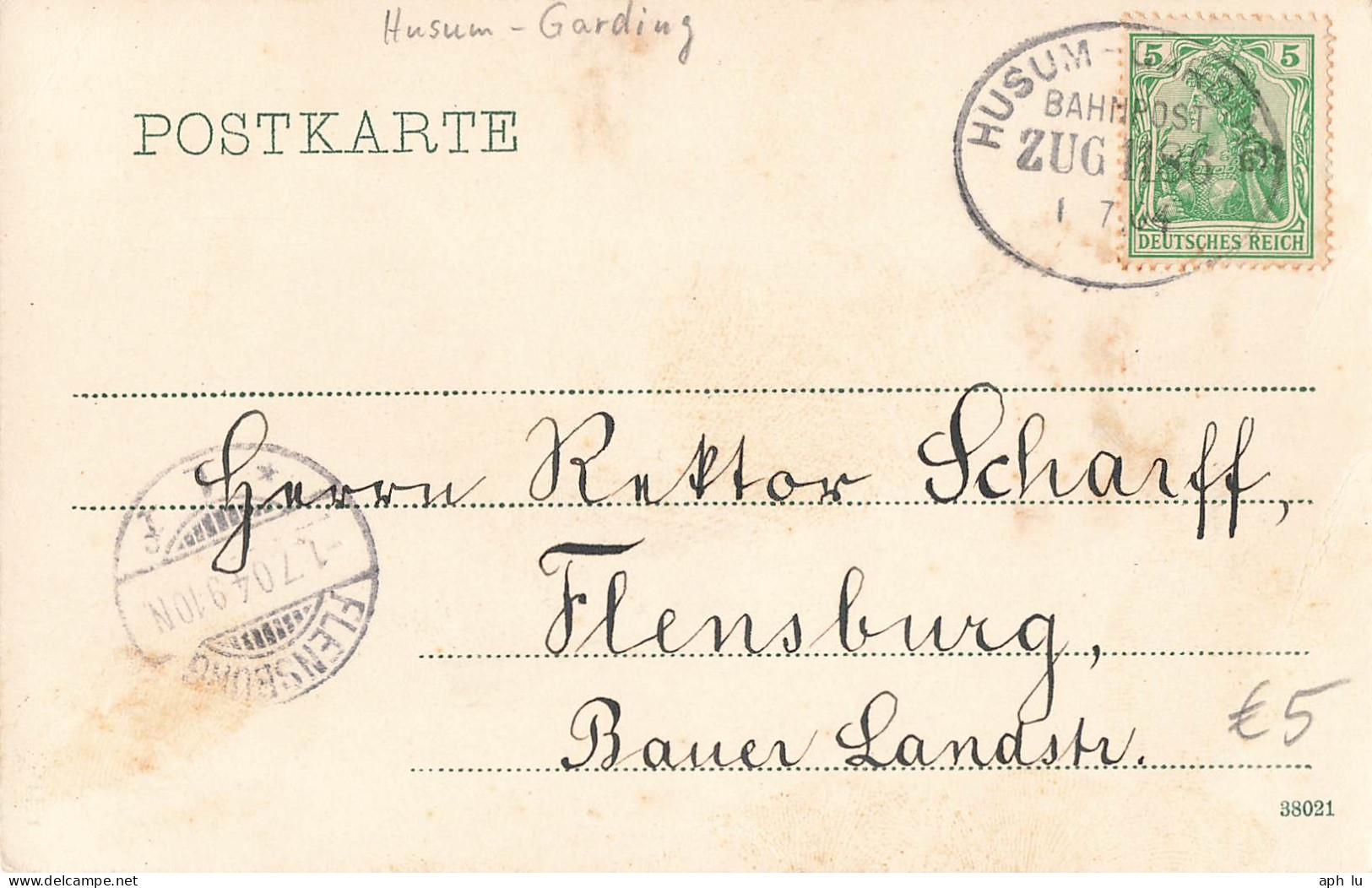 Bahnpost (Ambulant; R.P.O./T.P.O.) Husum-Garding (ZA2503) - Cartas & Documentos