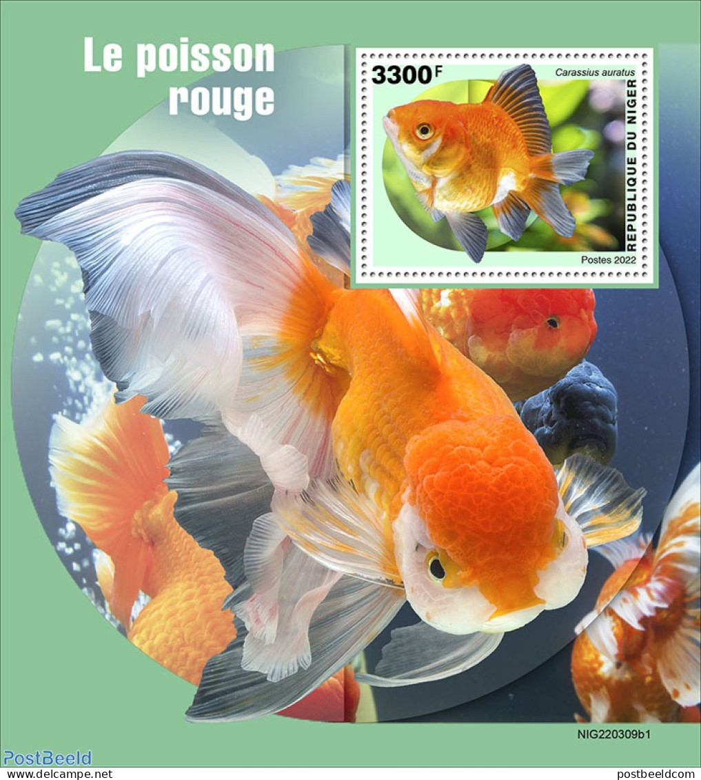 Niger 2022 Goldfish, Mint NH, Nature - Fish - Peces