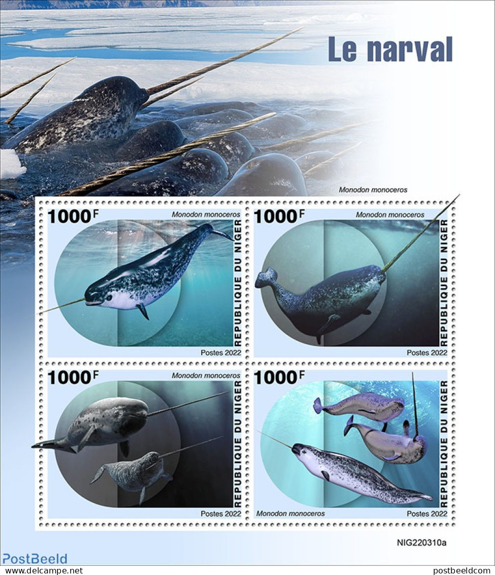 Niger 2022 Narwhal, Mint NH, Nature - Sea Mammals - Niger (1960-...)