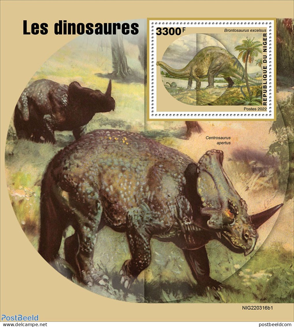 Niger 2022 Dinosaurs, Mint NH, Nature - Prehistoric Animals - Vor- U. Frühgeschichte