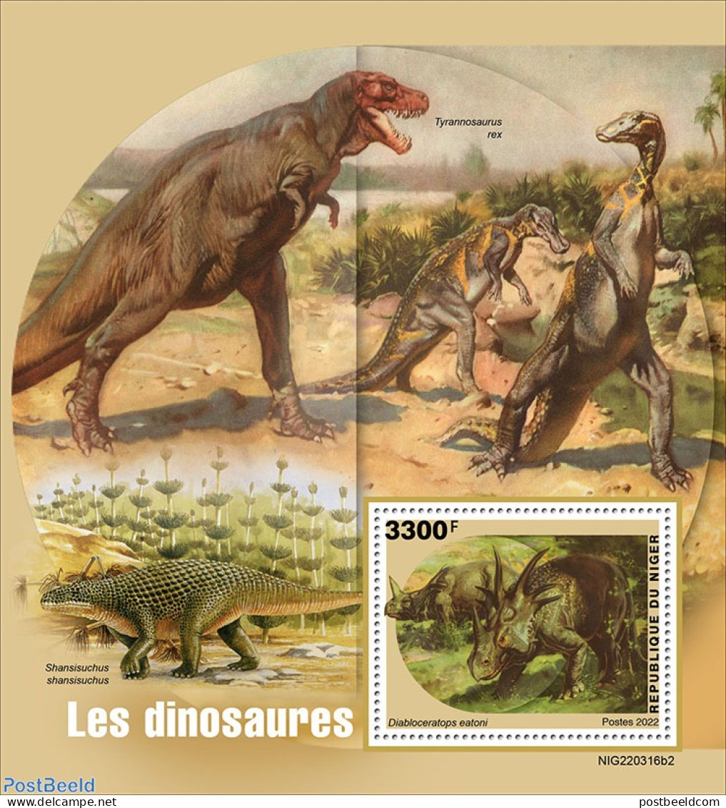 Niger 2022 Dinosaurs, Mint NH, Nature - Prehistoric Animals - Prehistorisch