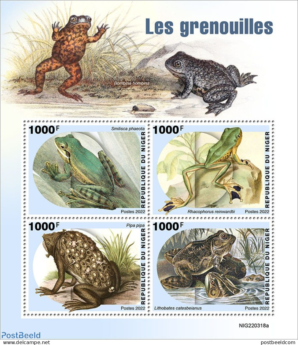 Niger 2022 Frogs, Mint NH, Nature - Frogs & Toads - Niger (1960-...)