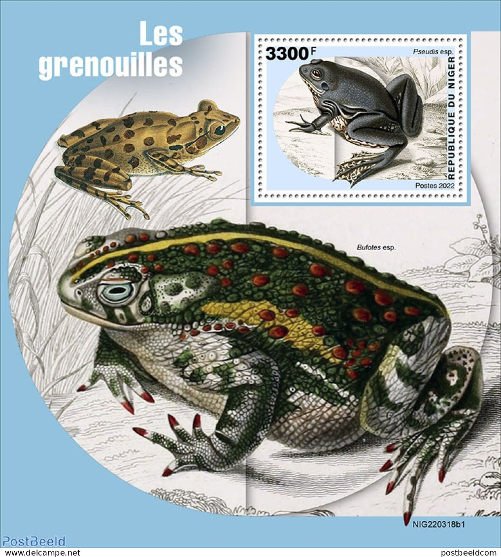 Niger 2022 Frogs, Mint NH, Nature - Frogs & Toads - Níger (1960-...)