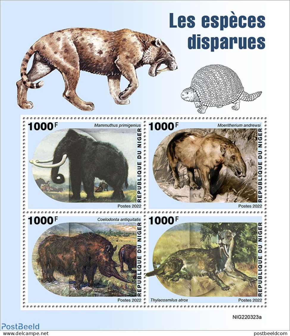 Niger 2022 Extinct Animals, Mint NH, Nature - Prehistoric Animals - Préhistoriques