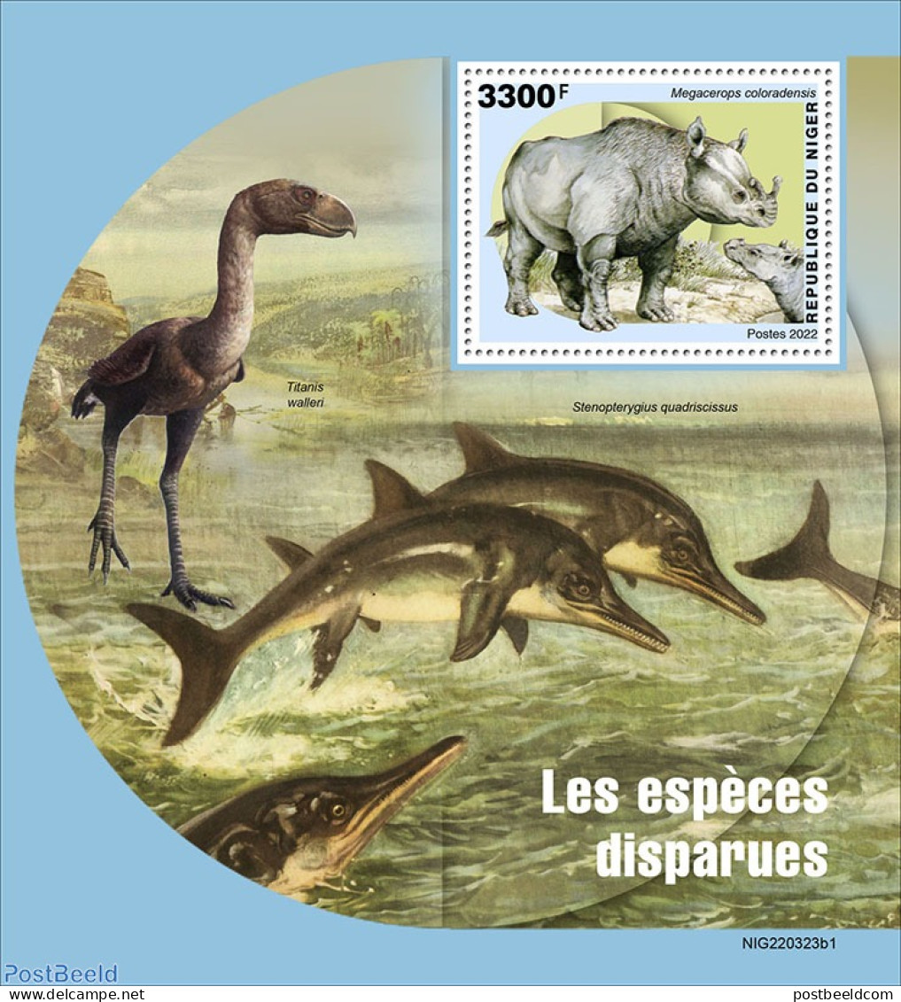 Niger 2022 Extinct Animals, Mint NH, Nature - Prehistoric Animals - Prehistorisch