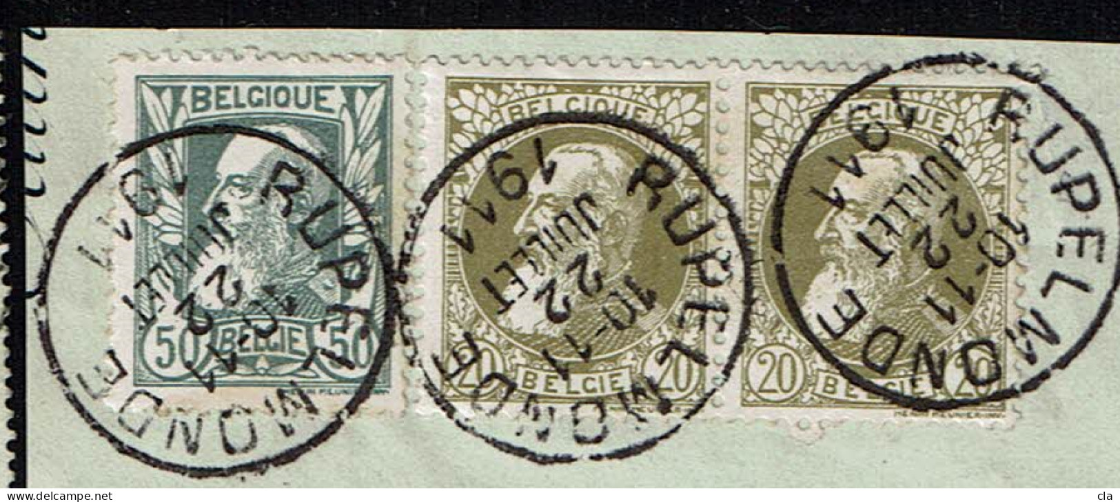 Frgt 75 X 2 + 78  Sans Bdl  Obl  Ruppelmonde - 1905 Barbas Largas