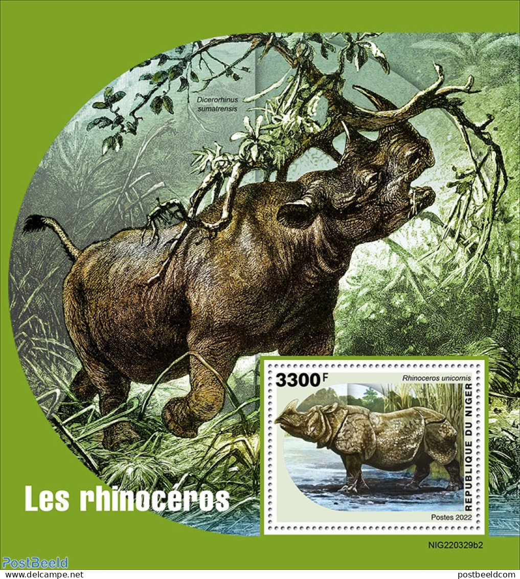 Niger 2022 Rhinos, Mint NH, Nature - Rhinoceros - Níger (1960-...)