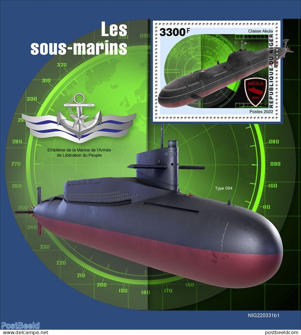 Niger 2022 Submarines, Mint NH, Transport - Ships And Boats - Ships
