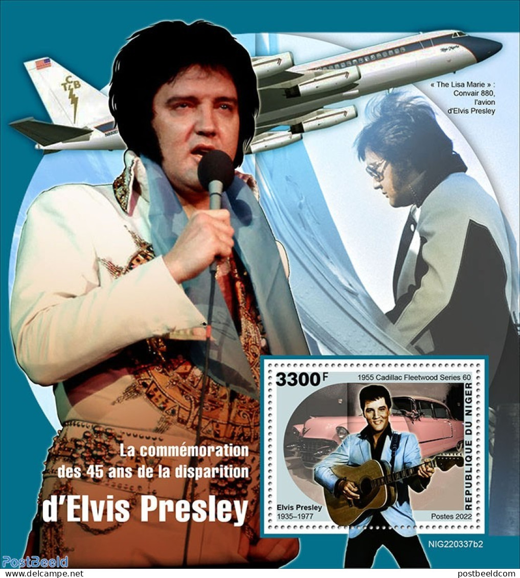 Niger 2022 45th Memorial Anniversary Of Elvis Presley, Mint NH, Performance Art - Transport - Elvis Presley - Music - .. - Elvis Presley
