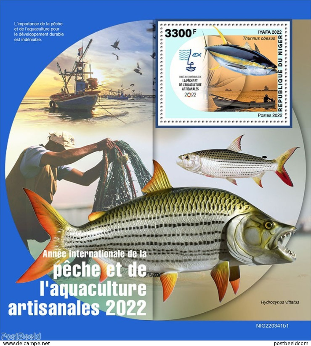 Niger 2022 International Year Of Artisanal Fisheries And Aquaculture 2022, Mint NH, Nature - Transport - Fish - Fishin.. - Peces