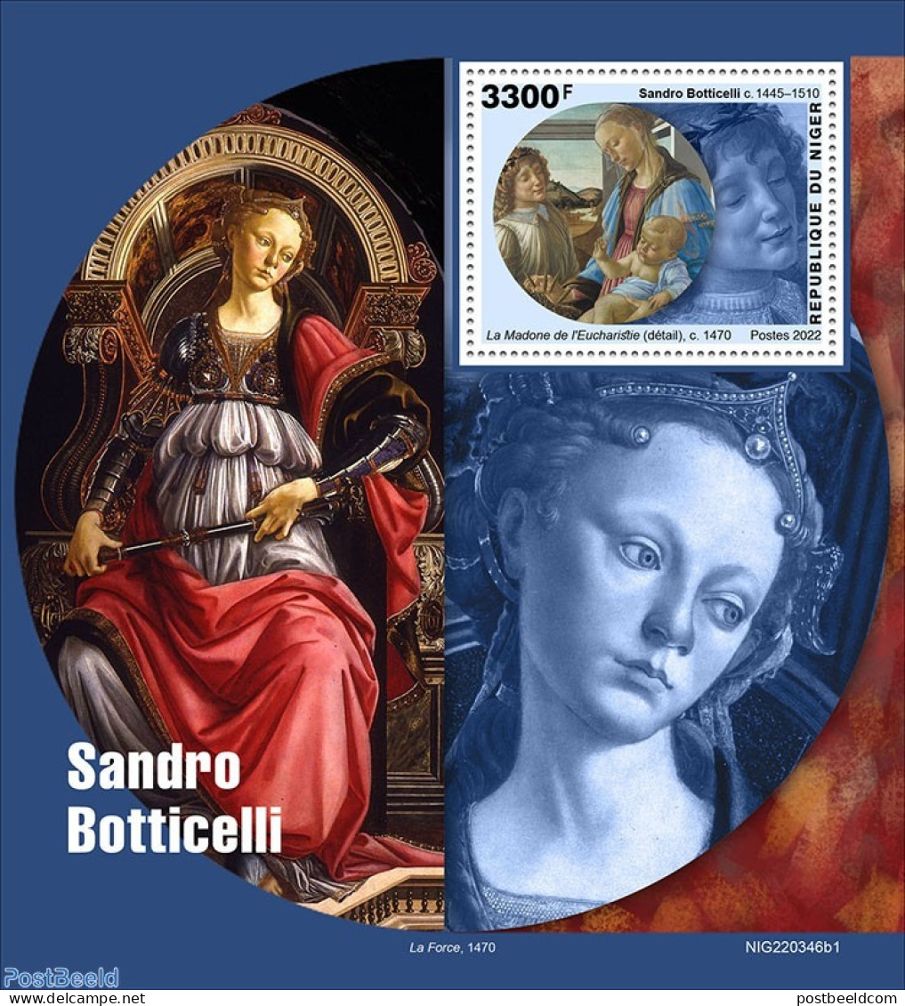 Niger 2022 Sandro Botticelli, Mint NH, Art - Paintings - Níger (1960-...)