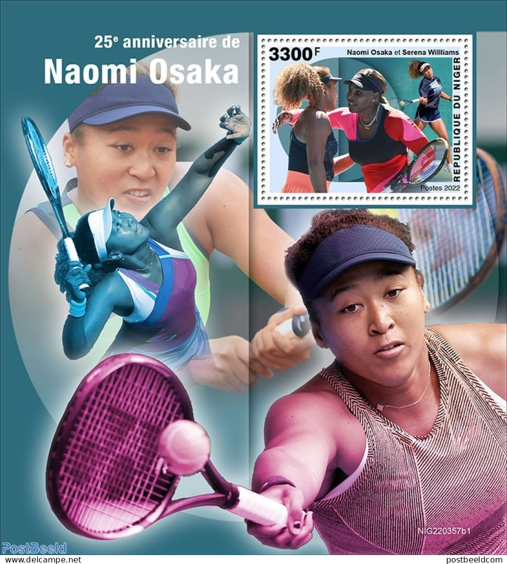 Niger 2022 25th Anniversary Of Naomi Osaka, Mint NH, Sport - Tennis - Tennis