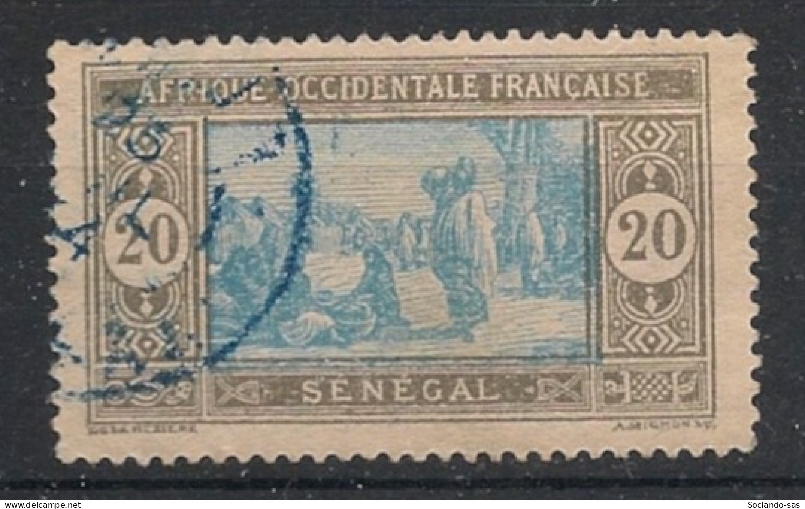 SENEGAL - 1927-33 - N°YT. 102 - Marché 20c Gris Et Bleu - Oblitéré / Used - Usati