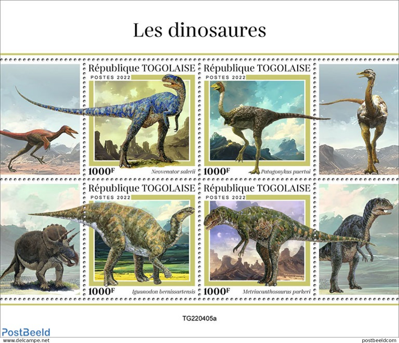 Togo 2022 Dinosaurs, Mint NH, Nature - Prehistoric Animals - Préhistoriques