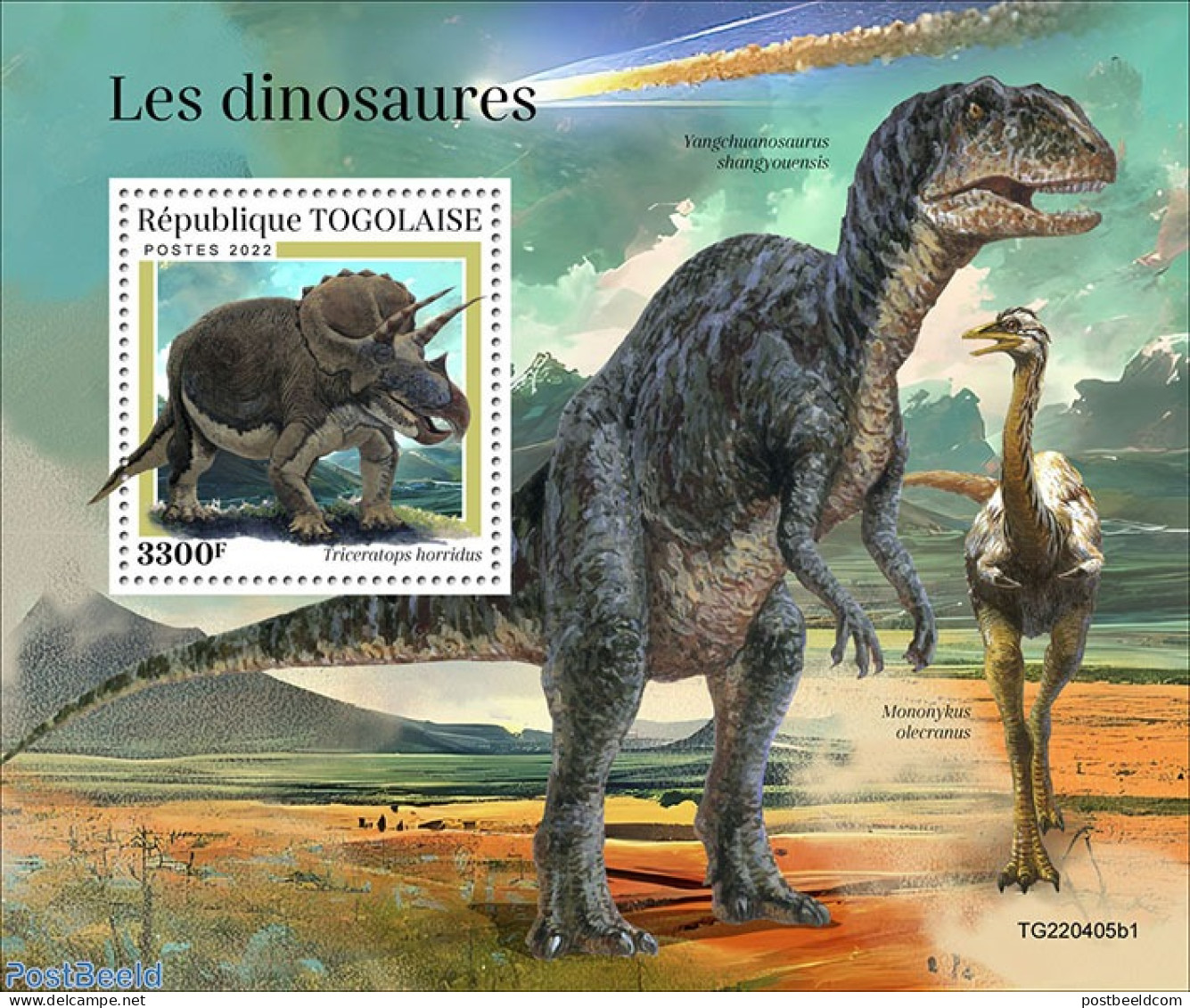 Togo 2022 Dinosaurs, Mint NH, Nature - Prehistoric Animals - Prehistorics