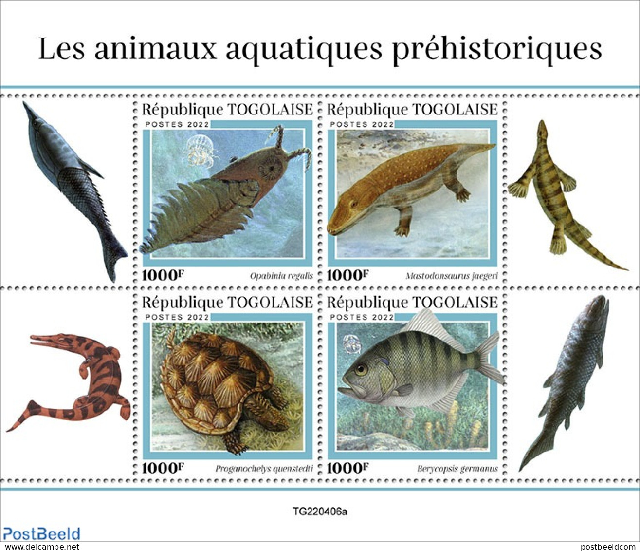 Togo 2022 Prehistoric Water Animals, Mint NH, Nature - Prehistoric Animals - Préhistoriques