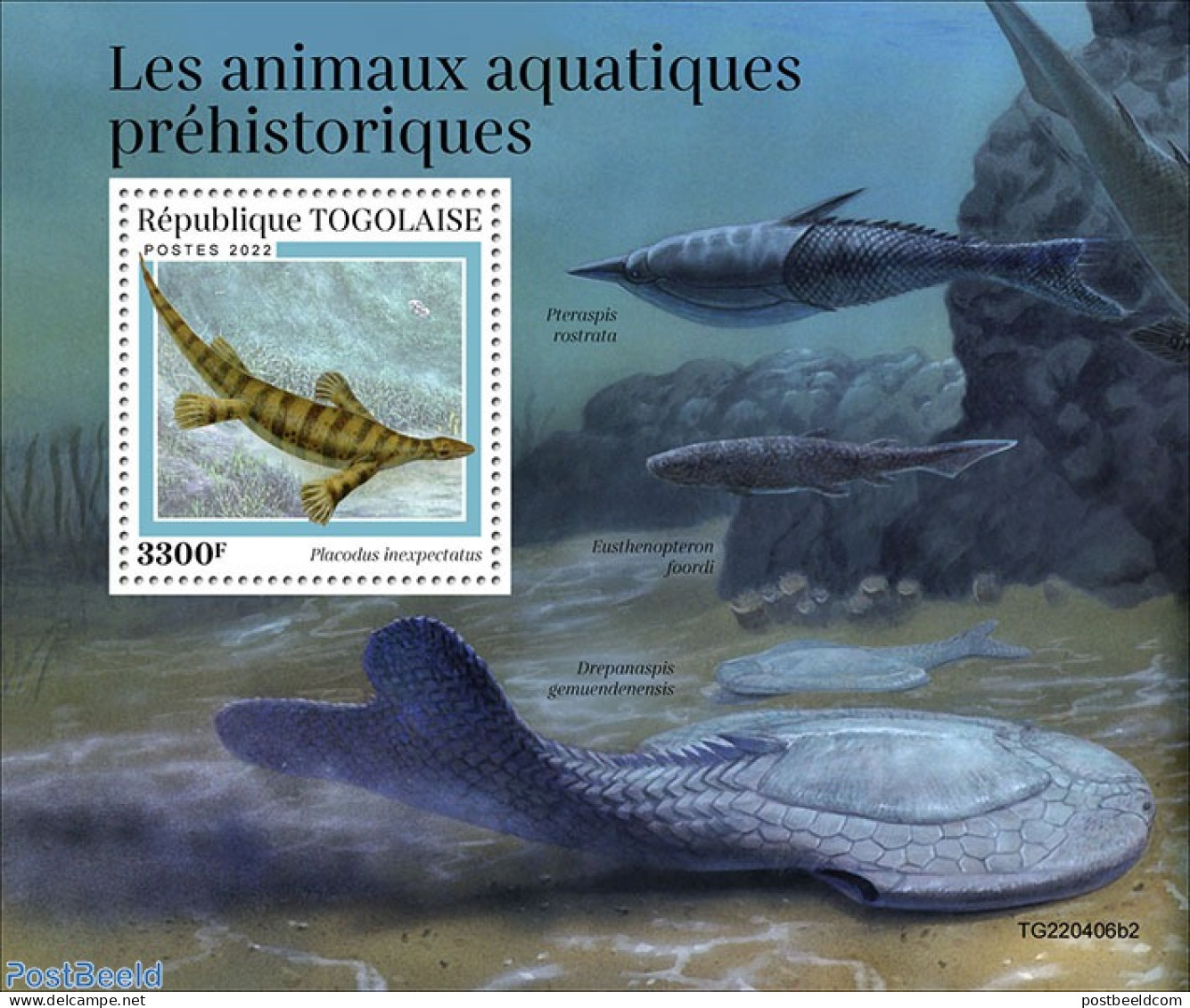 Togo 2022 Prehistoric Water Animals, Mint NH, Nature - Prehistoric Animals - Prehistorics