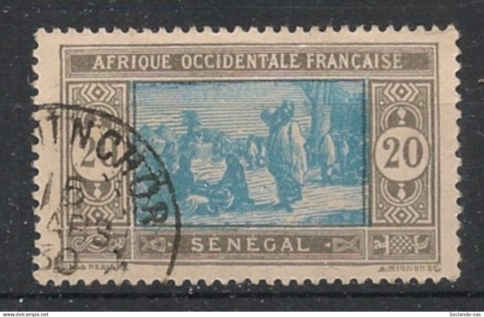 SENEGAL - 1927-33 - N°YT. 102 - Marché 20c Gris Et Bleu - Oblitéré / Used - Usati