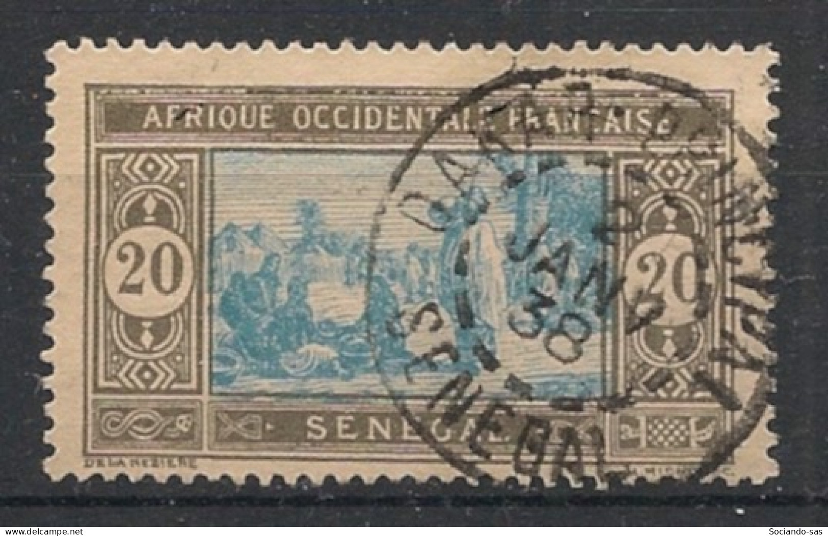 SENEGAL - 1927-33 - N°YT. 102 - Marché 20c Gris Et Bleu - Oblitéré / Used - Gebraucht