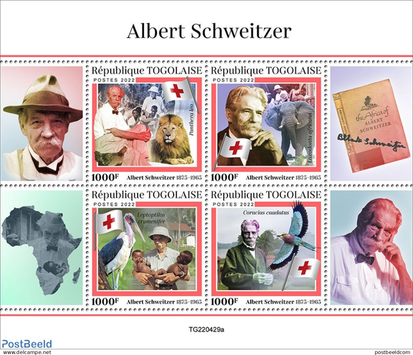 Togo 2022 Albert Schweitzer, Mint NH, Health - History - Nobel Prize Winners - Nobelprijs