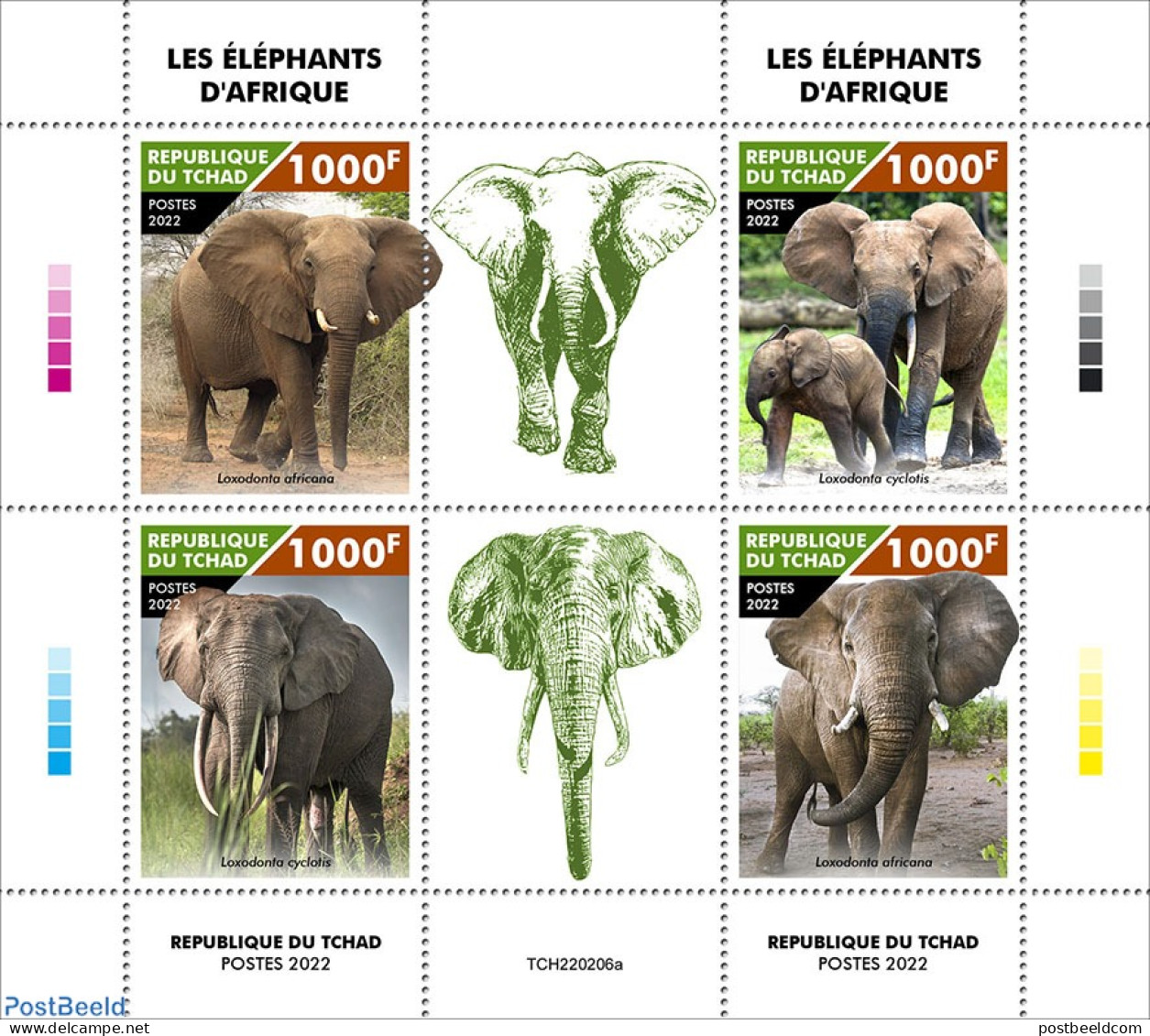 Chad 2022 African Elephants, Mint NH, Nature - Elephants - Autres & Non Classés