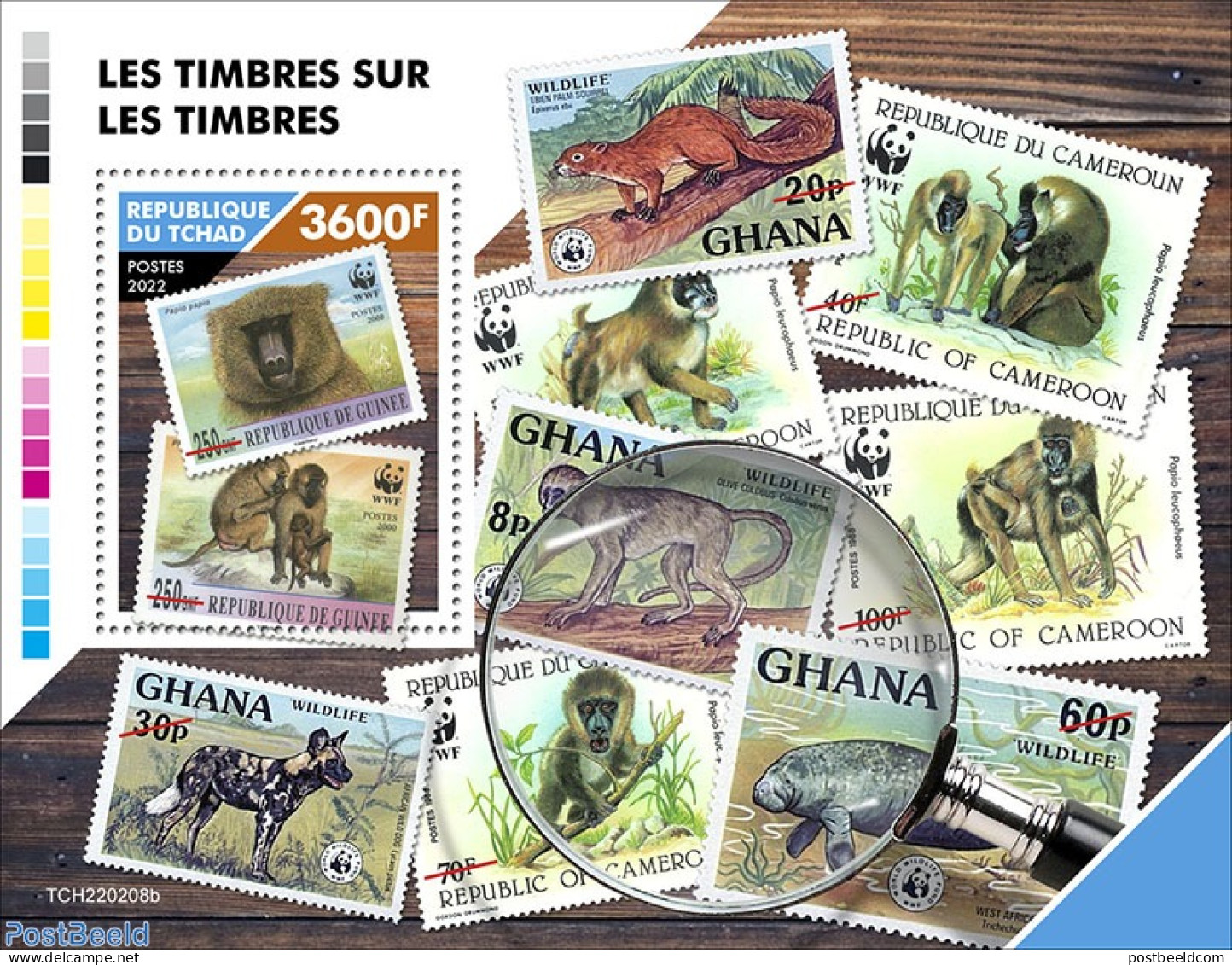 Chad 2022 Stamps On Stamps, Mint NH, Nature - Animals (others & Mixed) - Monkeys - Other & Unclassified