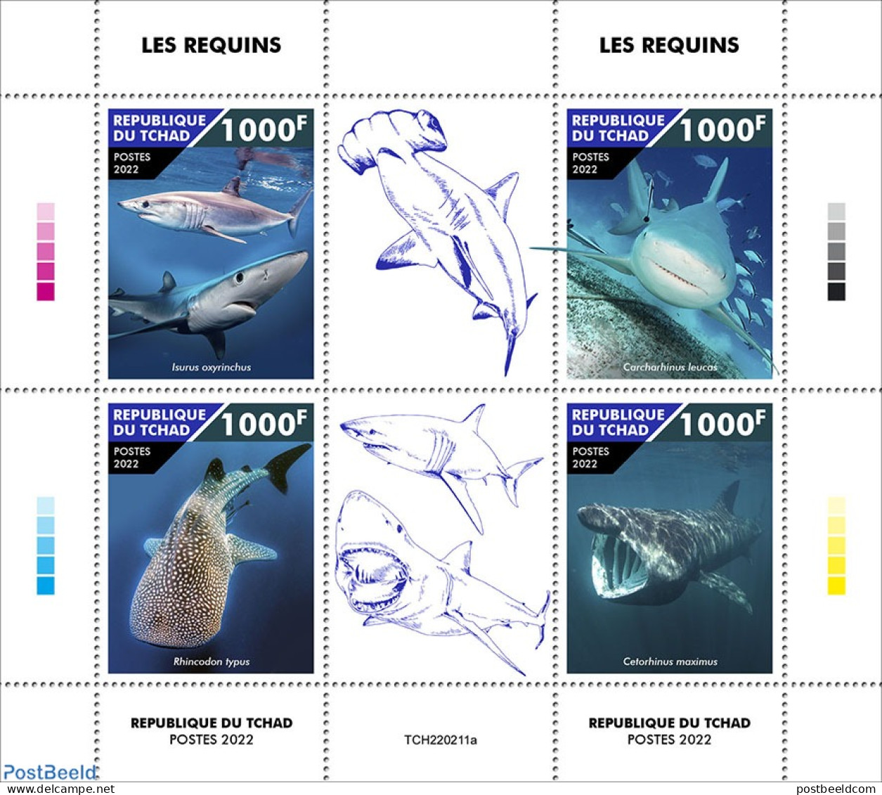 Chad 2022 Sharks, Mint NH, Nature - Sharks - Other & Unclassified