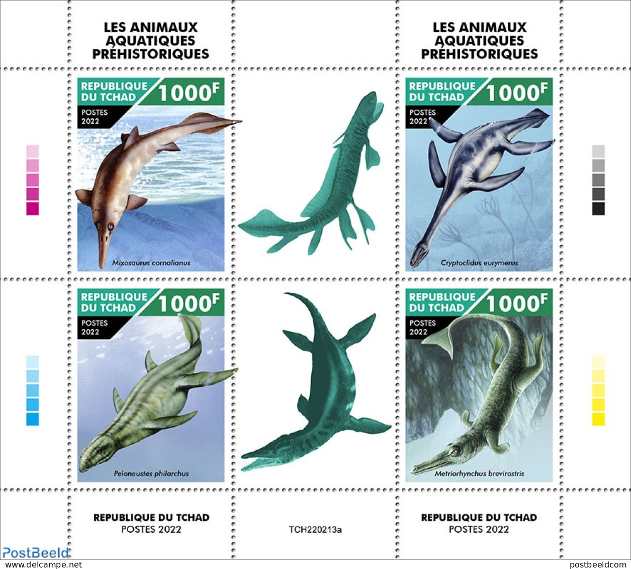 Chad 2022 Prehistoric Water Animals, Mint NH, Nature - Prehistoric Animals - Other & Unclassified