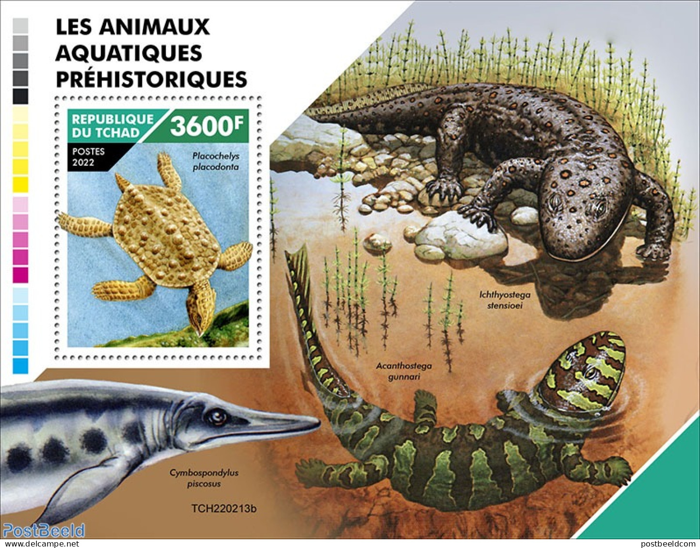 Chad 2022 Prehistoric Water Animals, Mint NH, Nature - Prehistoric Animals - Other & Unclassified
