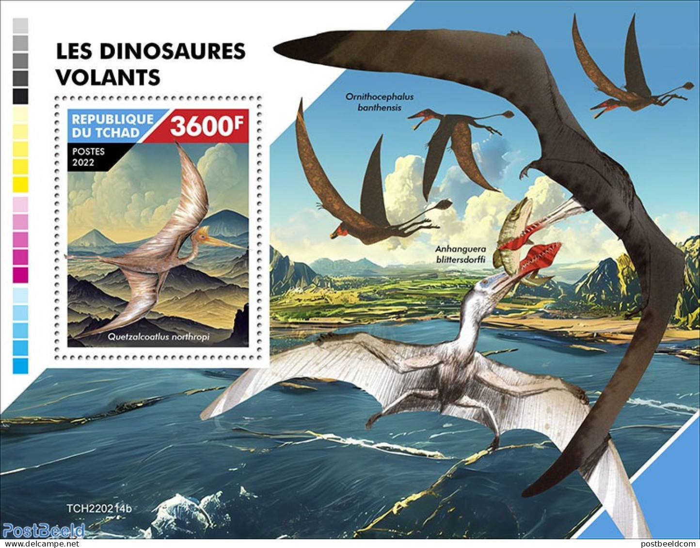 Chad 2022 Flying Dinosaurs, Mint NH, Nature - Prehistoric Animals - Other & Unclassified