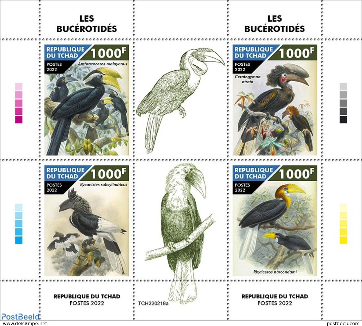 Chad 2022 Hornbills, Mint NH, Nature - Birds - Autres & Non Classés