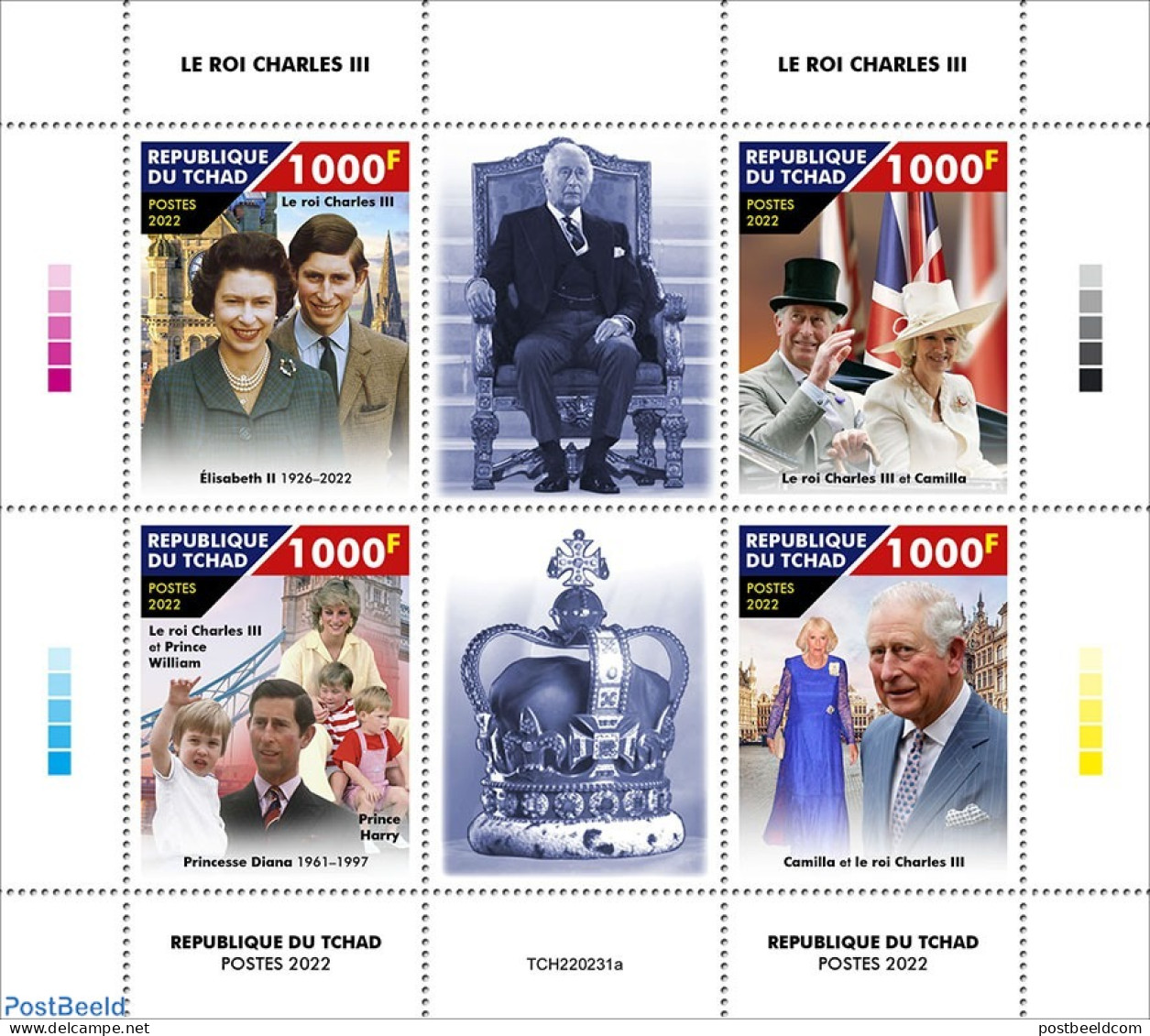 Chad 2022 King Charles III, Mint NH, History - Charles & Diana - Kings & Queens (Royalty) - Otros & Sin Clasificación