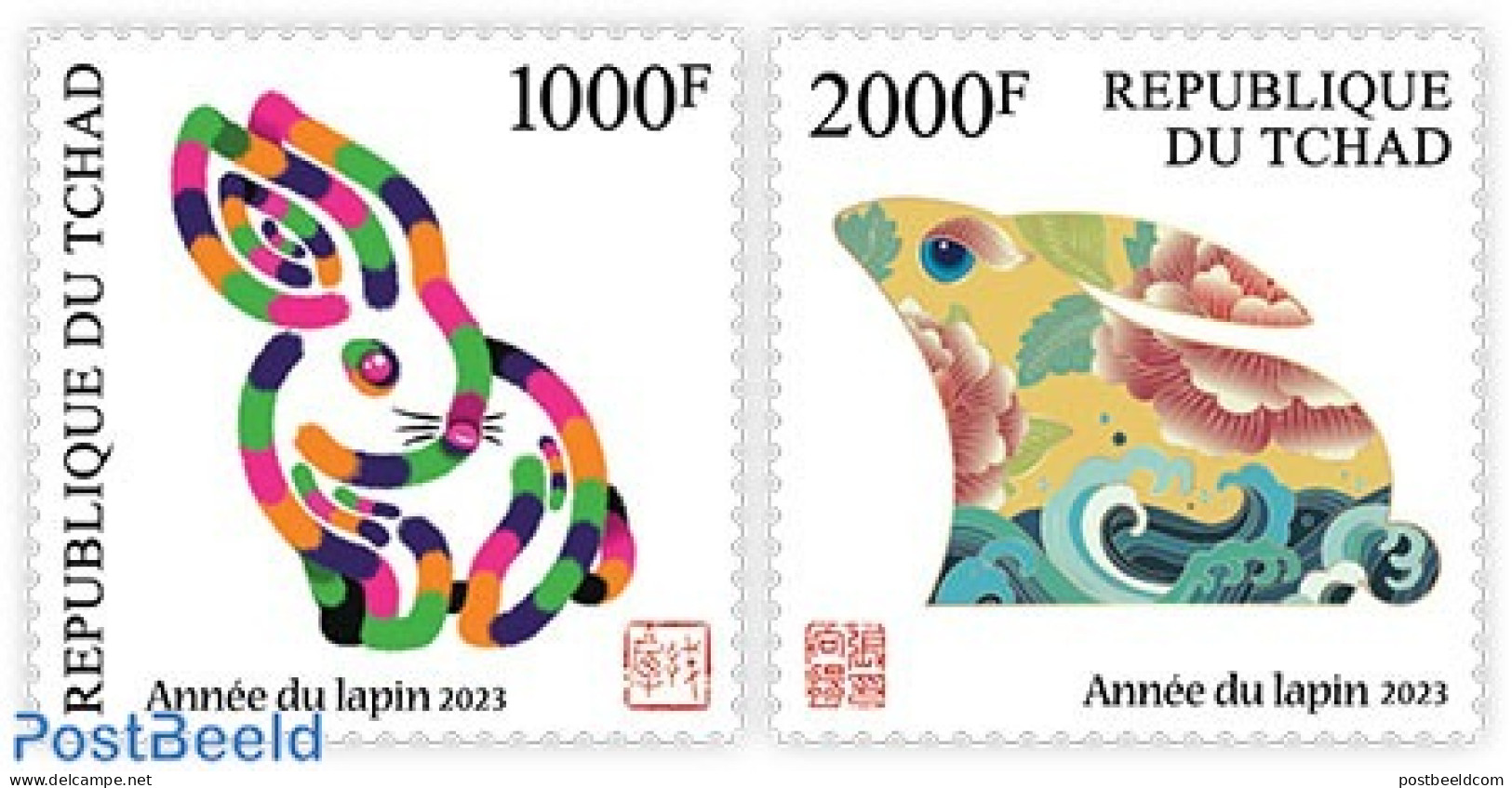 Chad 2022 Year Of The Rabbit, Mint NH, Nature - Rabbits / Hares - Sonstige & Ohne Zuordnung
