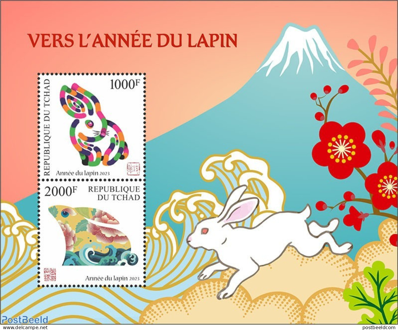 Chad 2022 Year Of The Rabbit, Mint NH, Nature - Rabbits / Hares - Andere & Zonder Classificatie